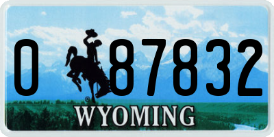 WY license plate 087832