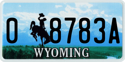 WY license plate 08783A