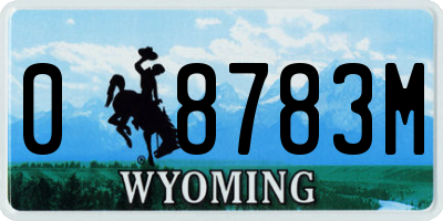 WY license plate 08783M