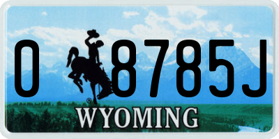 WY license plate 08785J