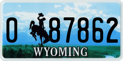 WY license plate 087862