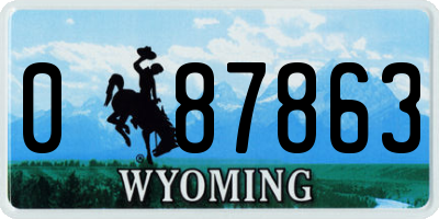 WY license plate 087863