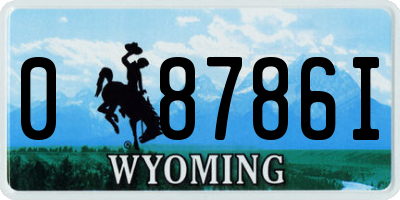 WY license plate 08786I