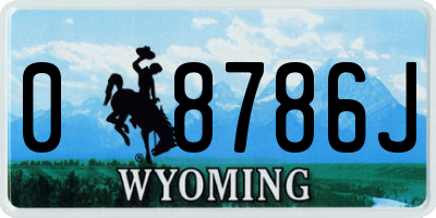 WY license plate 08786J
