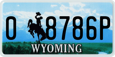 WY license plate 08786P