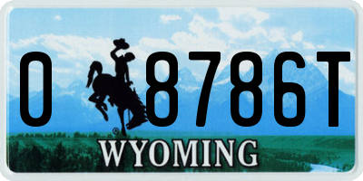 WY license plate 08786T