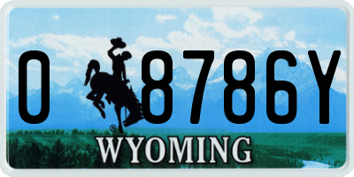 WY license plate 08786Y