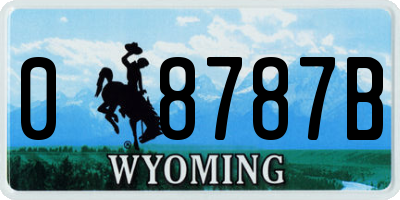 WY license plate 08787B