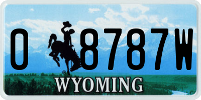 WY license plate 08787W