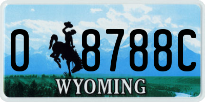 WY license plate 08788C