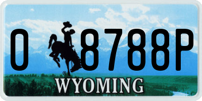 WY license plate 08788P