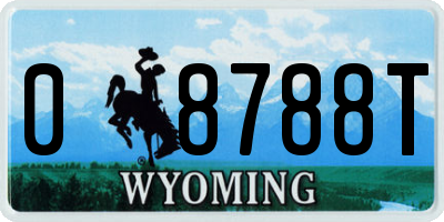 WY license plate 08788T