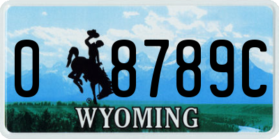 WY license plate 08789C