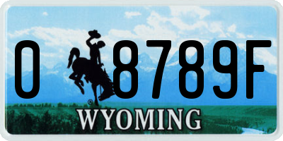 WY license plate 08789F