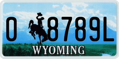 WY license plate 08789L