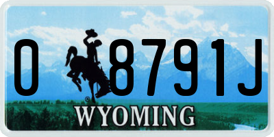 WY license plate 08791J