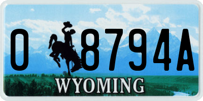 WY license plate 08794A