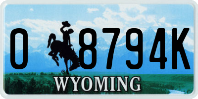 WY license plate 08794K