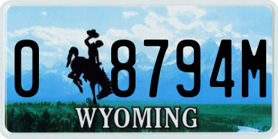 WY license plate 08794M