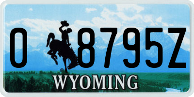 WY license plate 08795Z