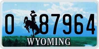 WY license plate 087964