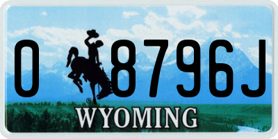WY license plate 08796J