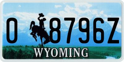 WY license plate 08796Z