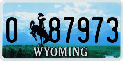 WY license plate 087973
