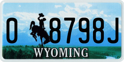 WY license plate 08798J