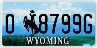 WY license plate 08799G