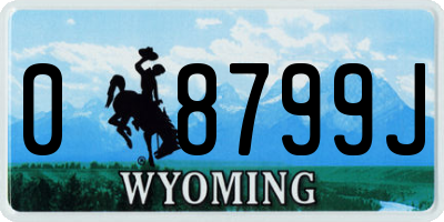 WY license plate 08799J
