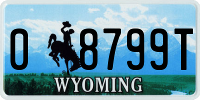 WY license plate 08799T