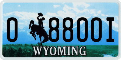 WY license plate 08800I