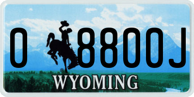 WY license plate 08800J