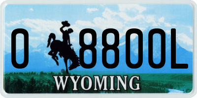 WY license plate 08800L
