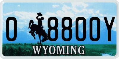 WY license plate 08800Y