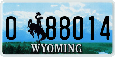 WY license plate 088014