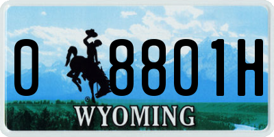 WY license plate 08801H