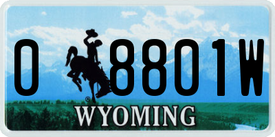 WY license plate 08801W