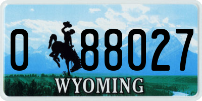 WY license plate 088027