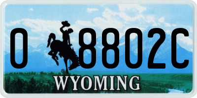 WY license plate 08802C