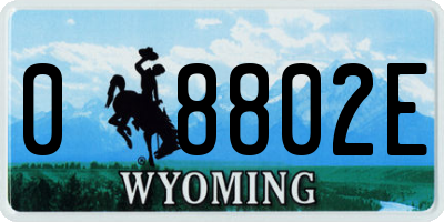 WY license plate 08802E