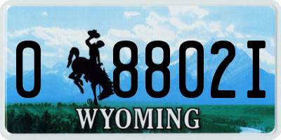 WY license plate 08802I