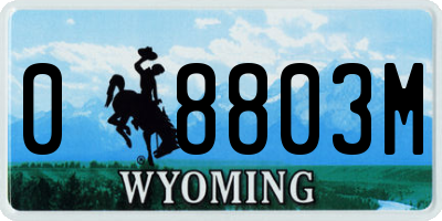 WY license plate 08803M