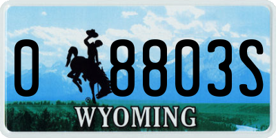 WY license plate 08803S