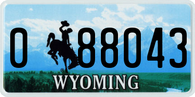 WY license plate 088043