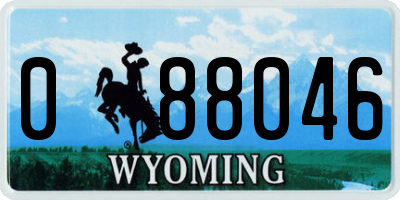 WY license plate 088046