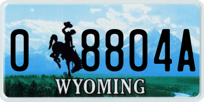 WY license plate 08804A