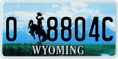 WY license plate 08804C