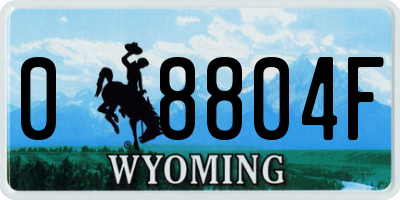 WY license plate 08804F